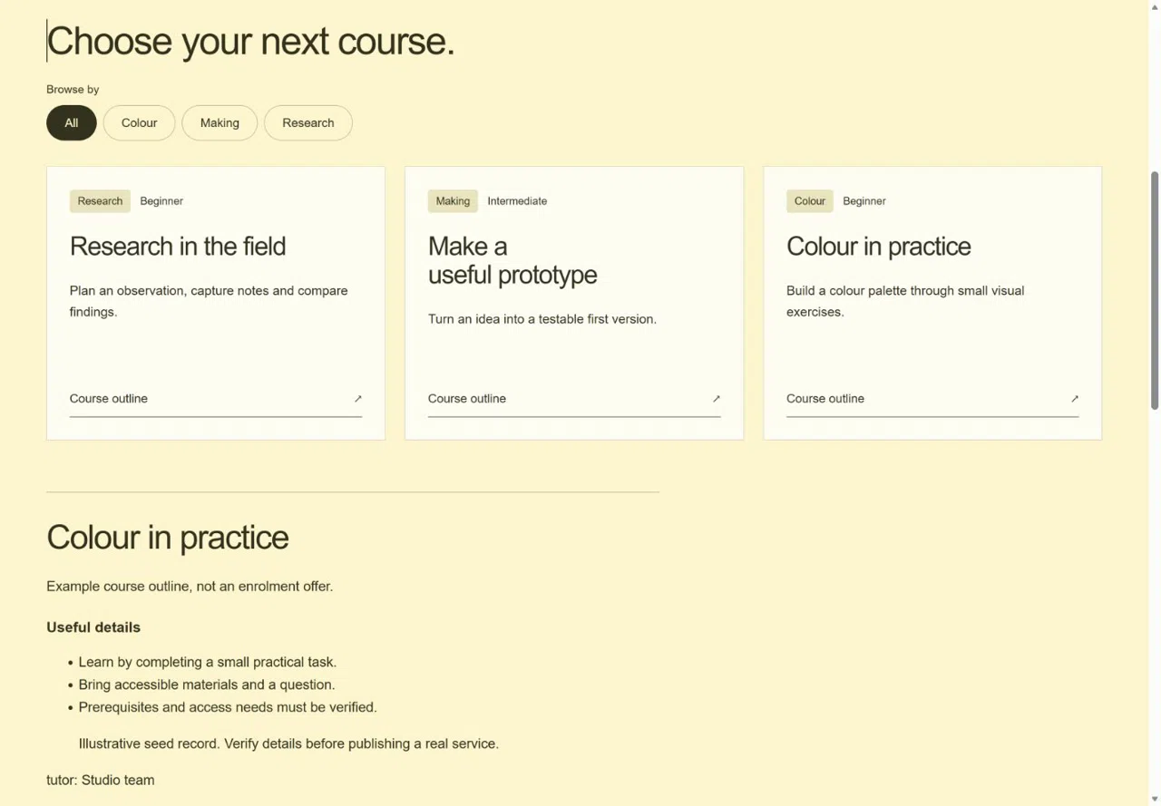 Learning Atlas — Page + CMS published product preview