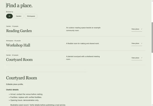 City Rooms — Page + CMS preview